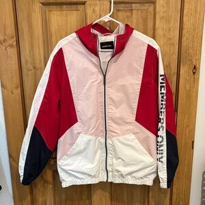 Members Only Red and Pink Colorblock Jacket